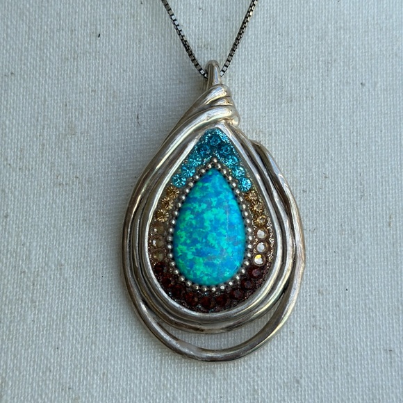 Gorgeous RARE retired Orit Schatzman 925 Israel Sterling silver pendant necklace - Picture 7 of 9